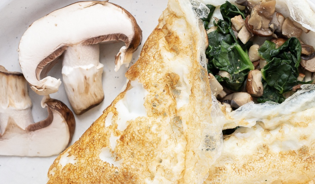 High Protein Kale & Mushroom Omelette